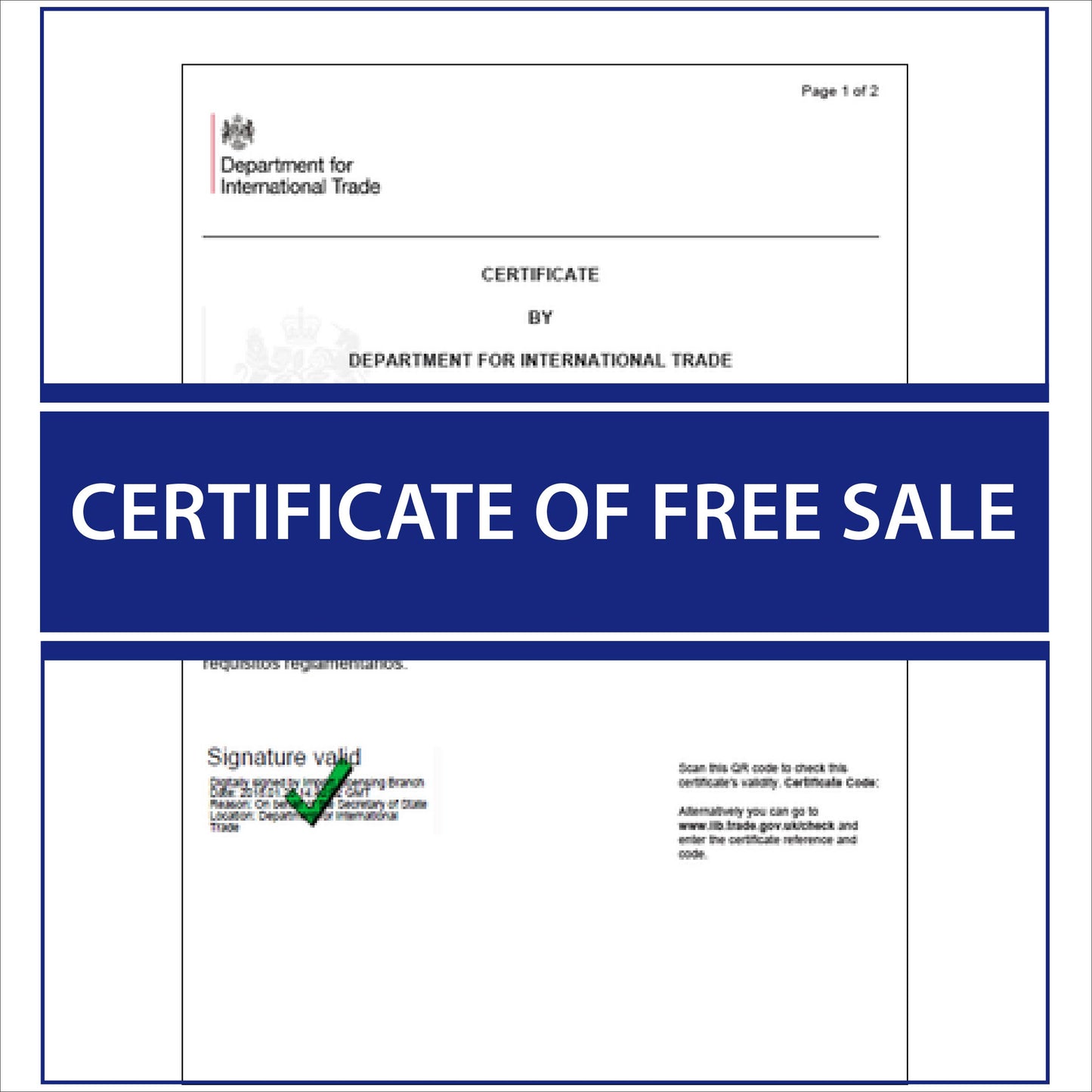 Certificate of freesale