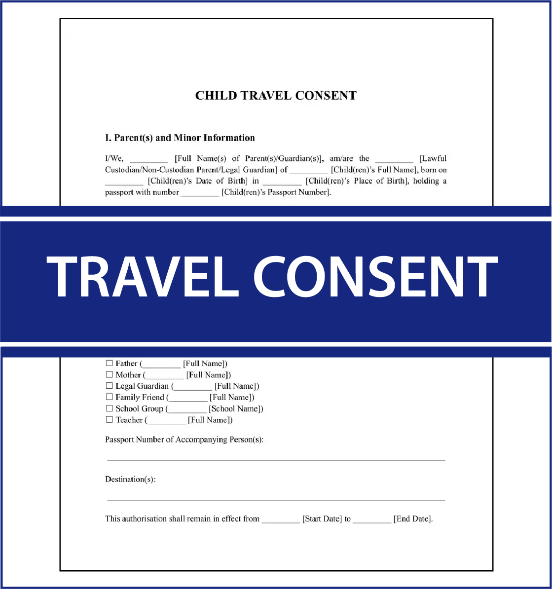 Child travel consent form