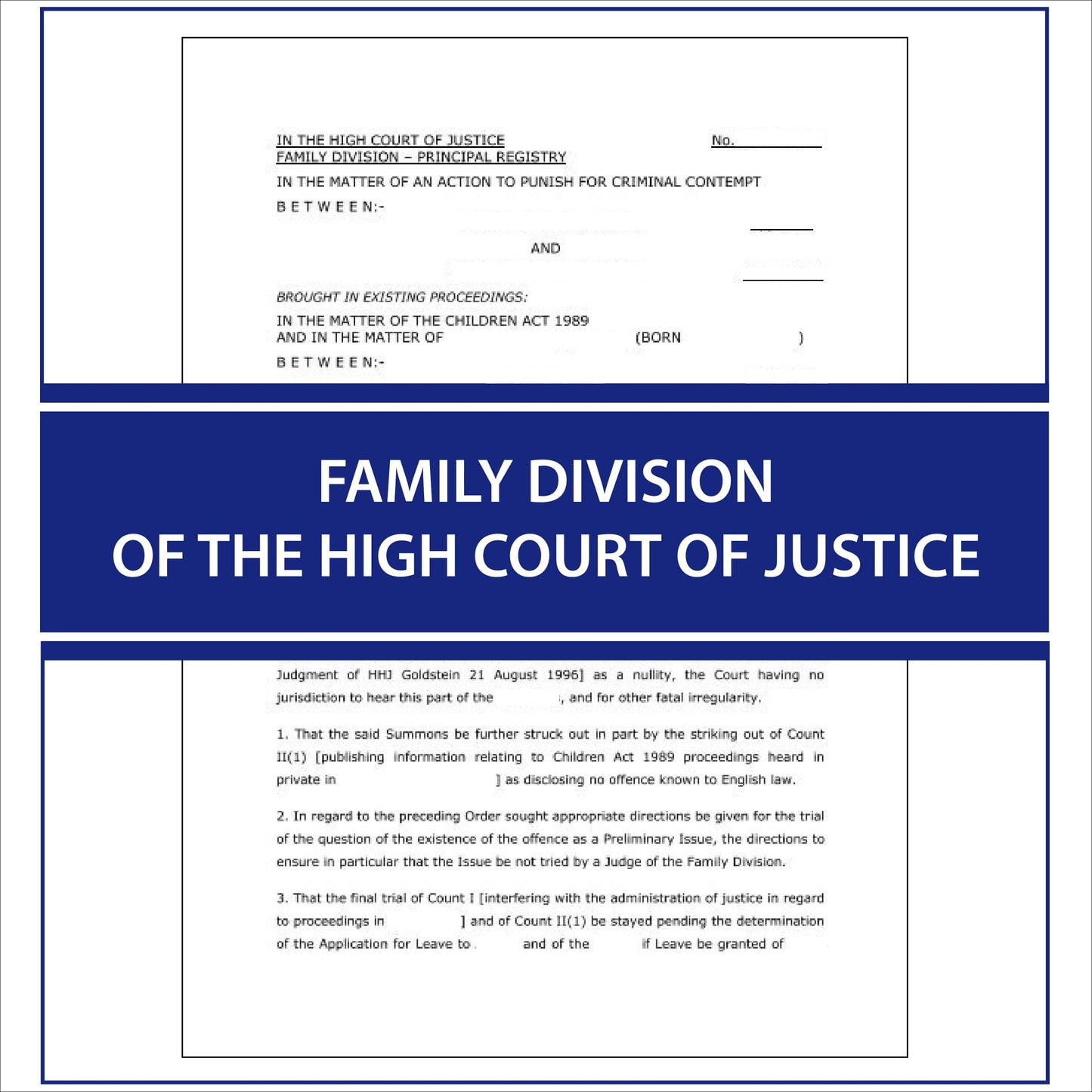 Family Division of the High Court of Justice document