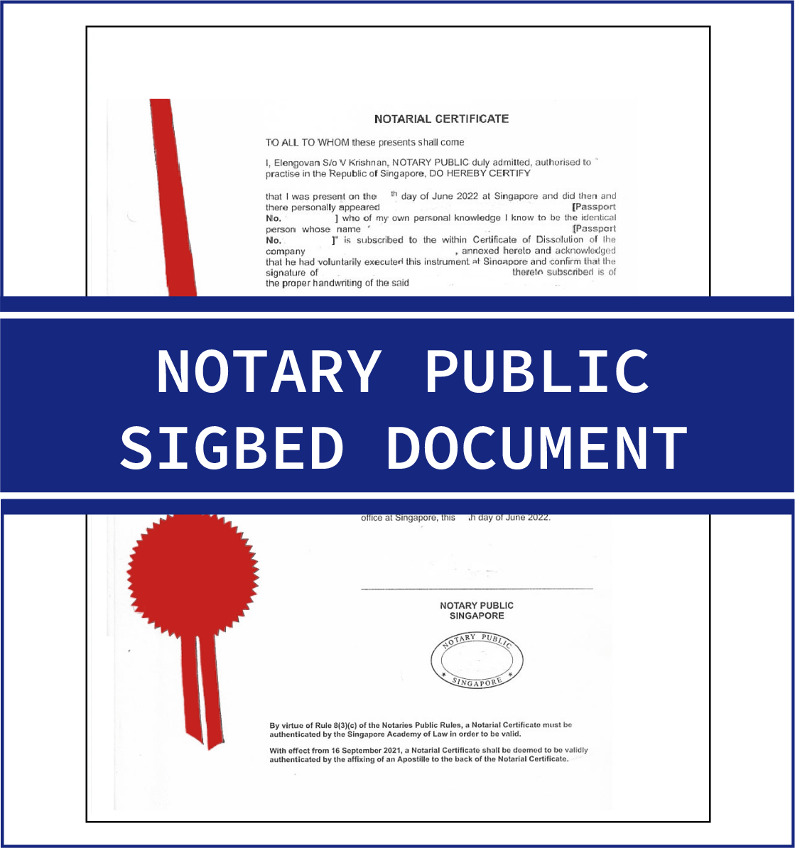 Notary Public Signed Documents