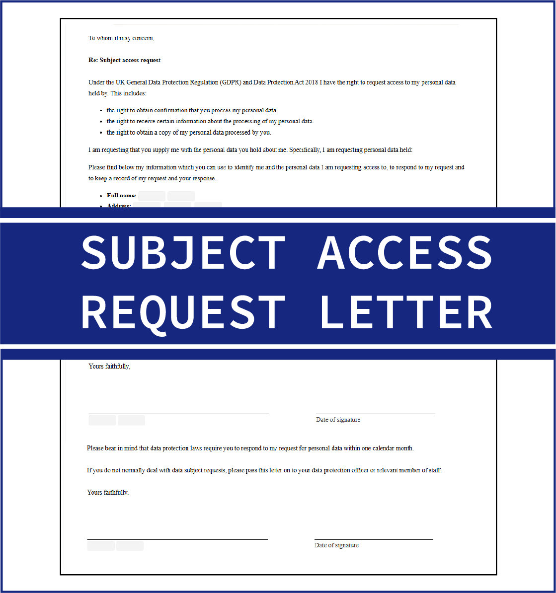 Subject Access Request Letter