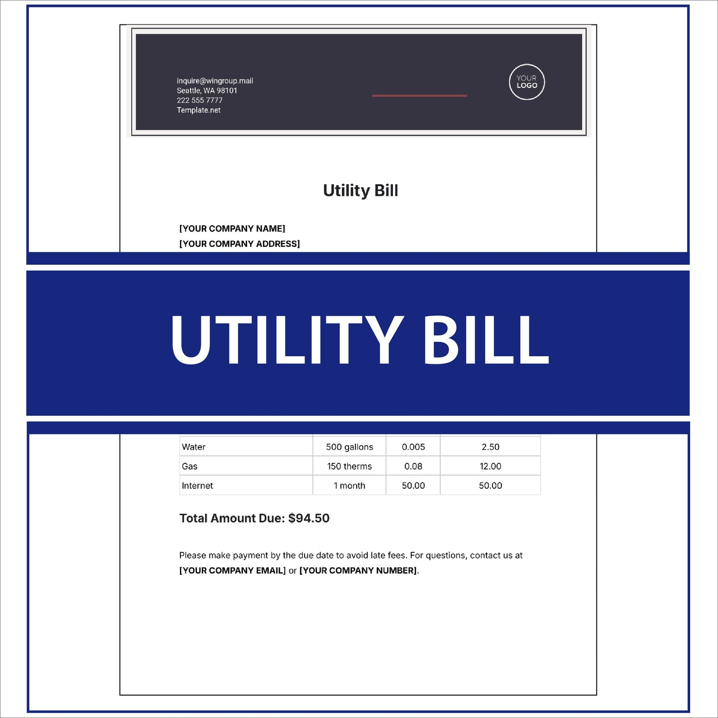 Utility bill