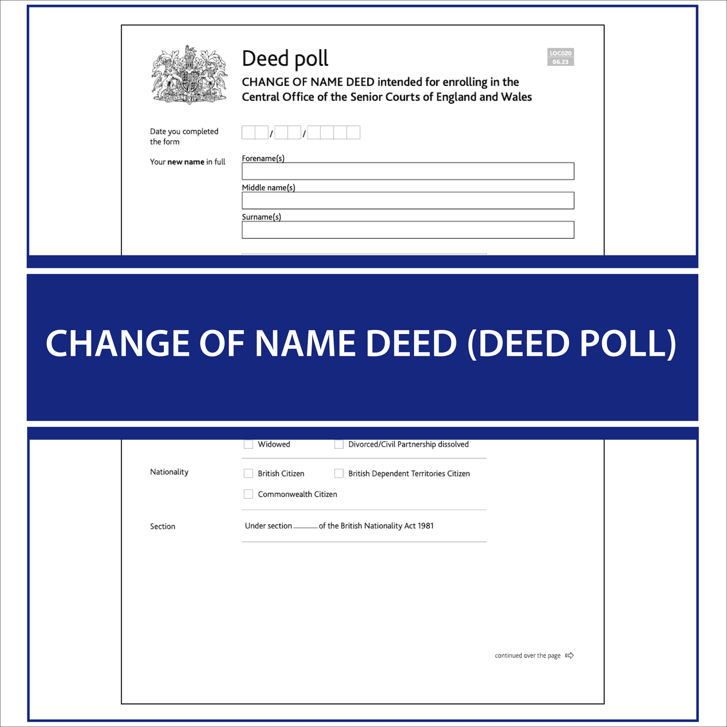 Change of name deed