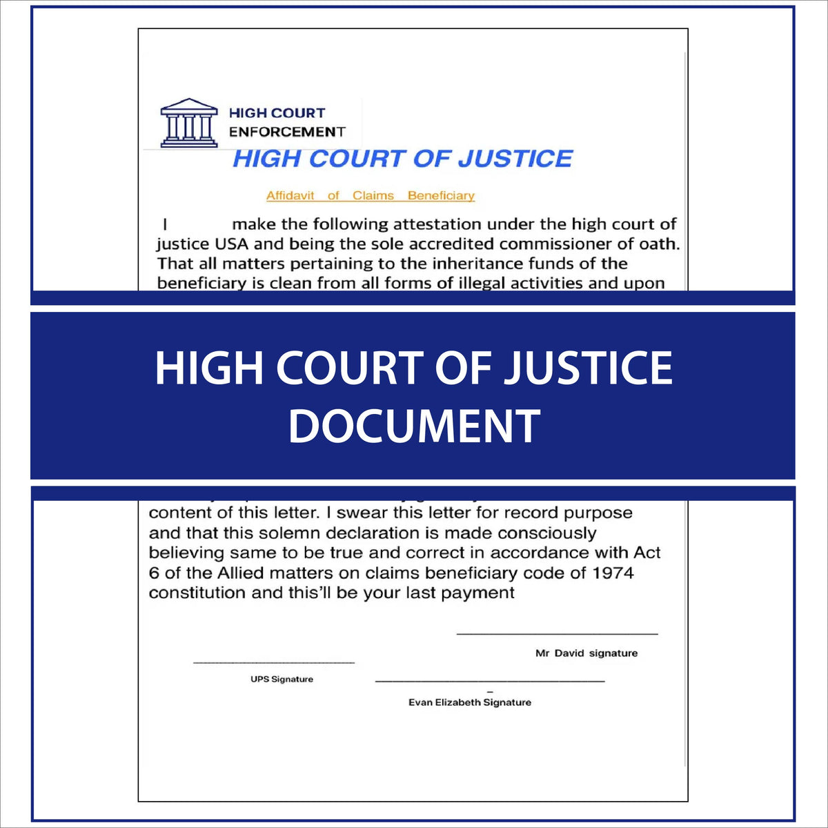 High Court Doc High Court of Justice Document – Fast Track Apostille - Legalisation Store