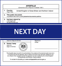 Next Day Apostille